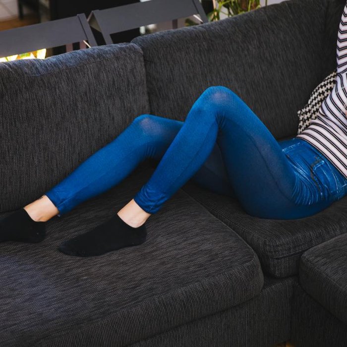Jeans-leggings med høj talje