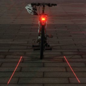 Cykellampe med laser