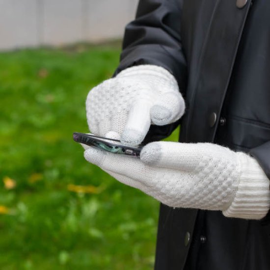 Touch-handsker som varmer - Klik på billedet for at lukke