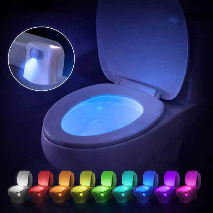 Cool LED-belysning til dit toilet