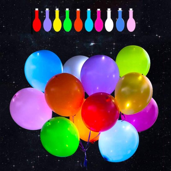 LED-balloner (10-pakke) - Klik på billedet for at lukke