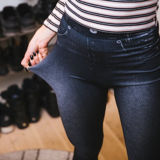 Jeans-leggings med høj talje - Klik på billedet for at lukke