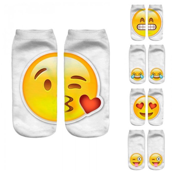 Emoji-sokker (4 par) - Klik p&aring; billedet for at lukke