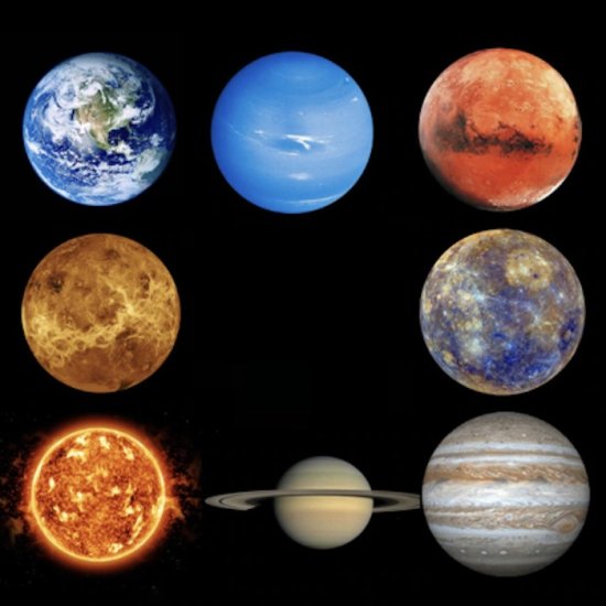 Trådløs rumprojektor - 8 planeter - Klik på billedet for at lukke