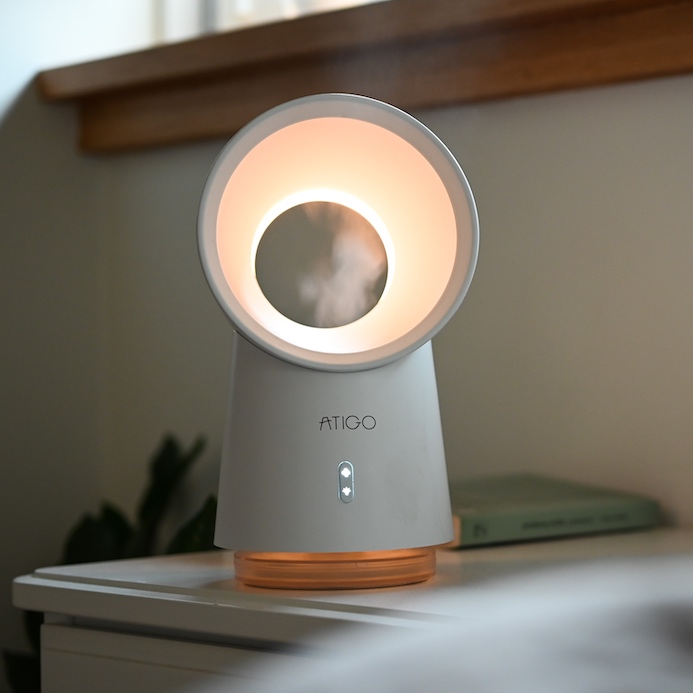 Luftfugter med nattelys