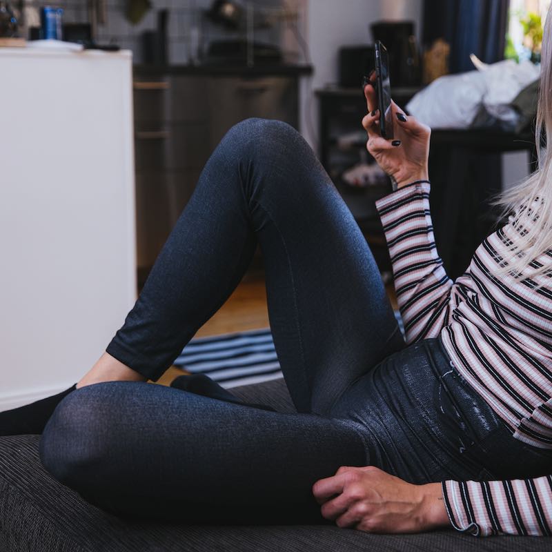 Jeans-leggings med høj talje