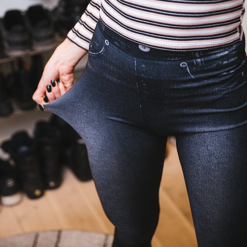 Jeans-leggings med høj talje