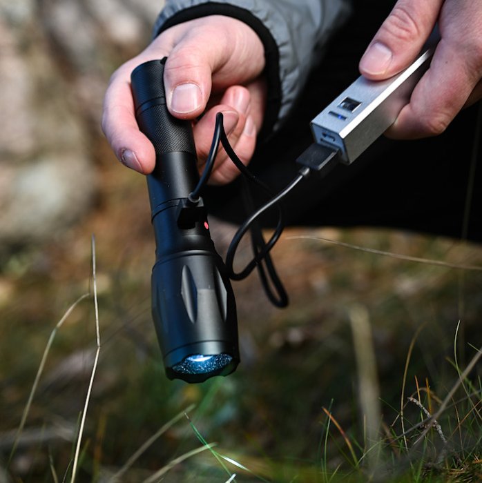 LED lommelygte - genopladelig (USB)